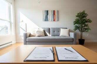 contrat de location sur une table