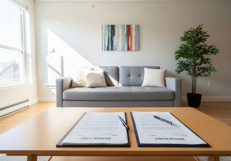 contrat de location sur une table