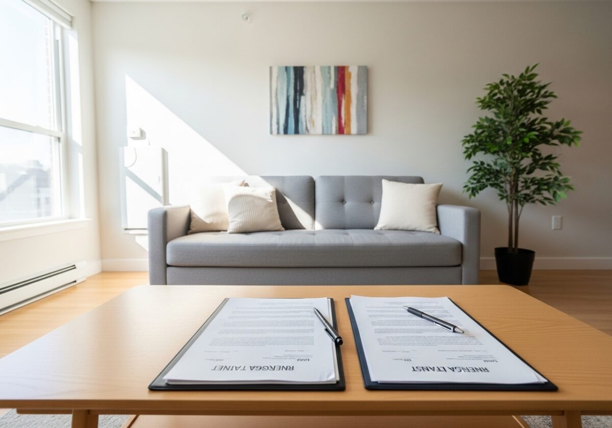 contrat de location sur une table