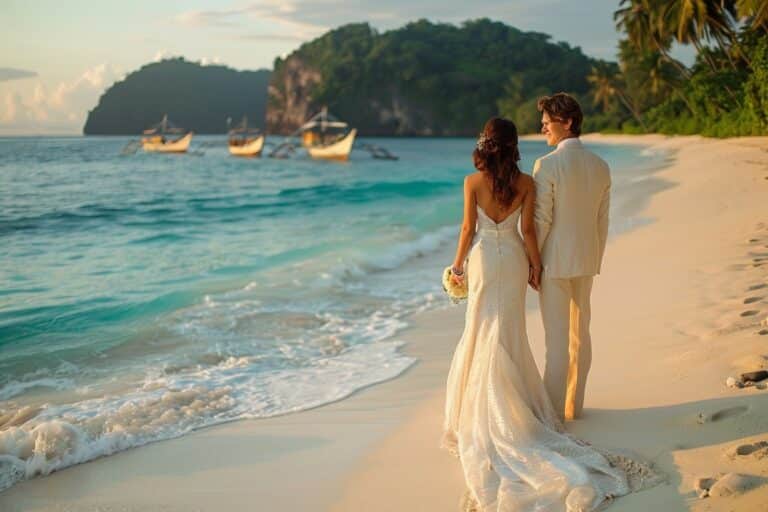 plage paradisiaque en Indonésie pour une lune de miel romantique
