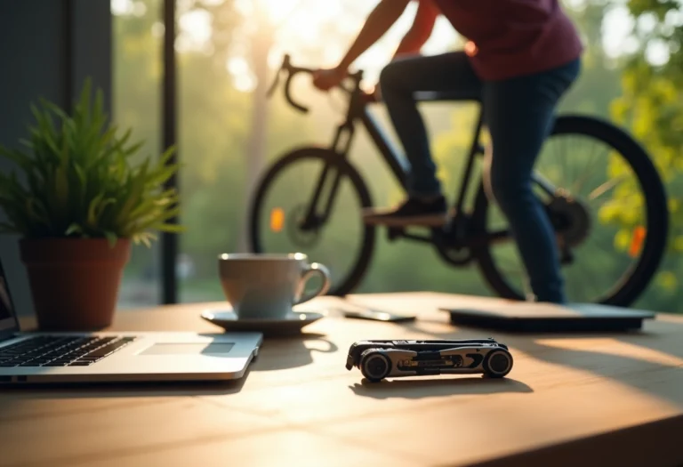 multitool élégant posé sur une surface en bois avec divers accessoires visibles