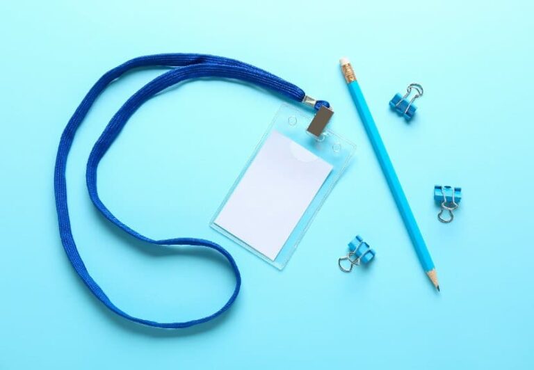 Tour de cou personnalisé bleu pour événements d'entreprise