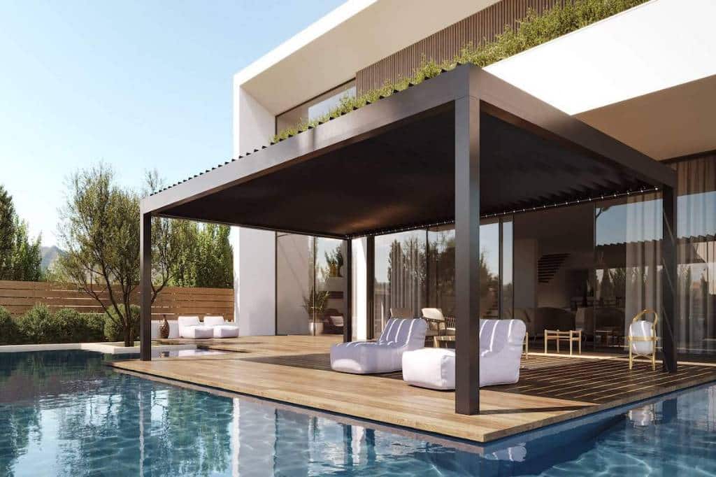 pergola bioclimatique, aménagement extérieur