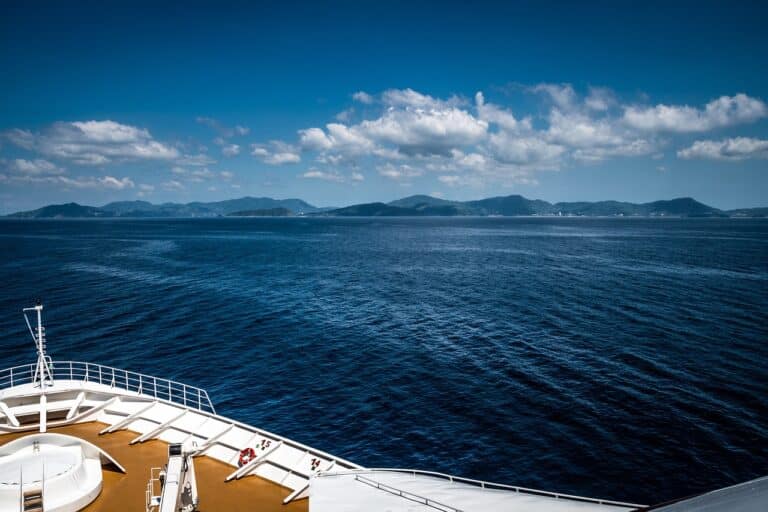 Passagers profitant d'une croisière sur un bateau en mer