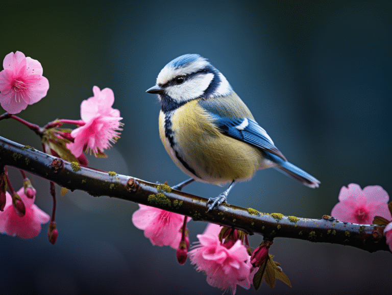 Mésange colorée perchée sur une branche, symbole de joie et d'innocence