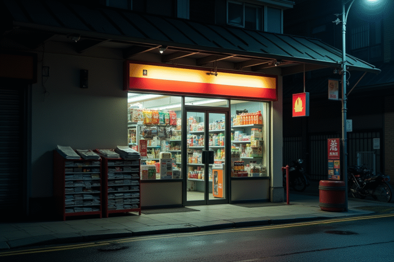 Épicerie ouverte la nuit dans une grande ville française