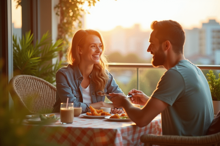 Couple sans enfants discutant des enjeux juridiques et patrimoniaux