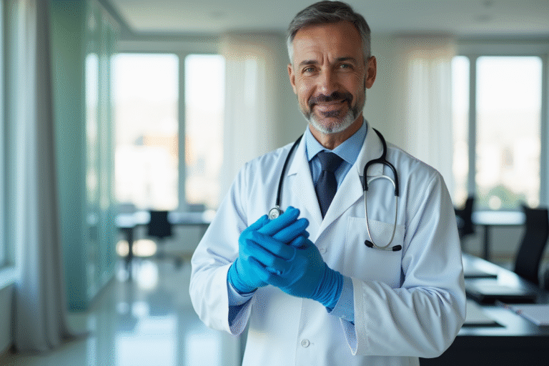 Professionnel de santé en action avec des équipements de protection adaptés