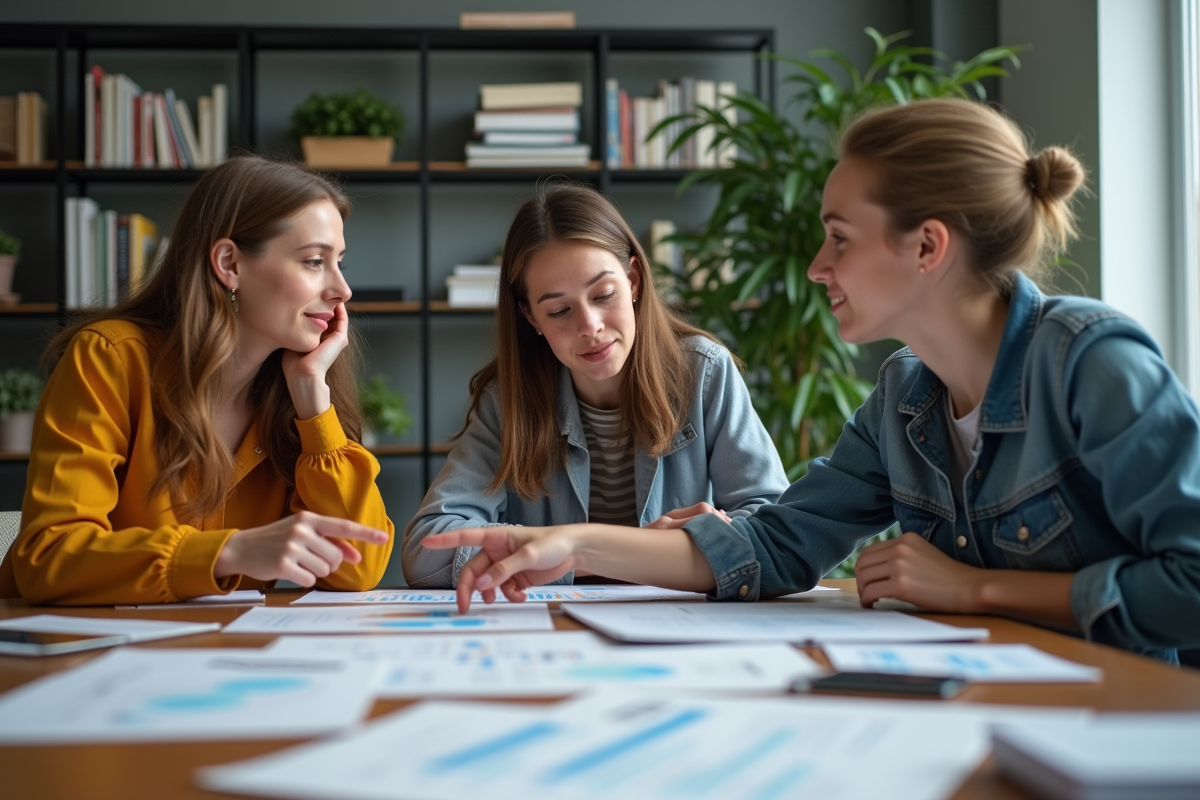 Groupe de jeunes adultes discutant autour d