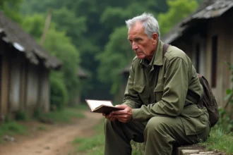 Correspondant de guerre français en pleine nature vietnamienne