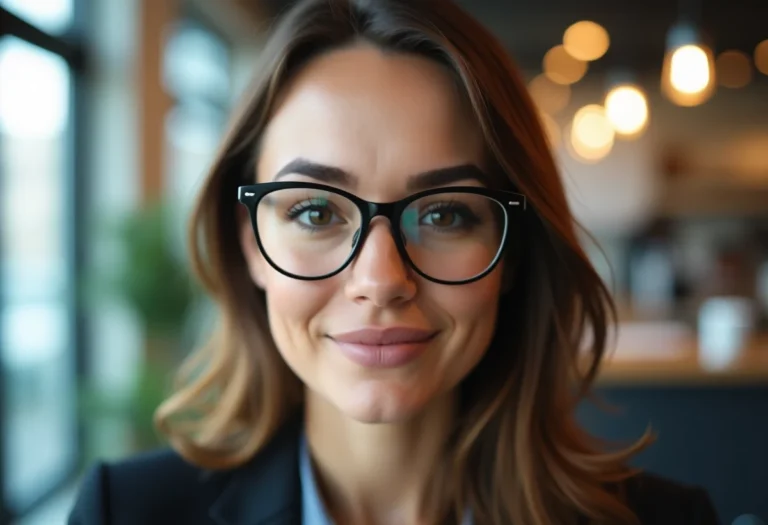 Lunettes de vue transparentes sur un fond neutre avec style moderne