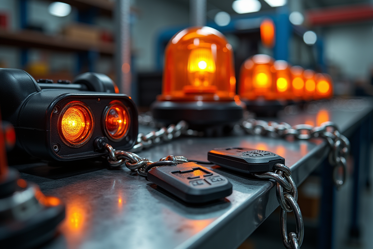 Accessoires de remorquage dernier cri sur établi de garage