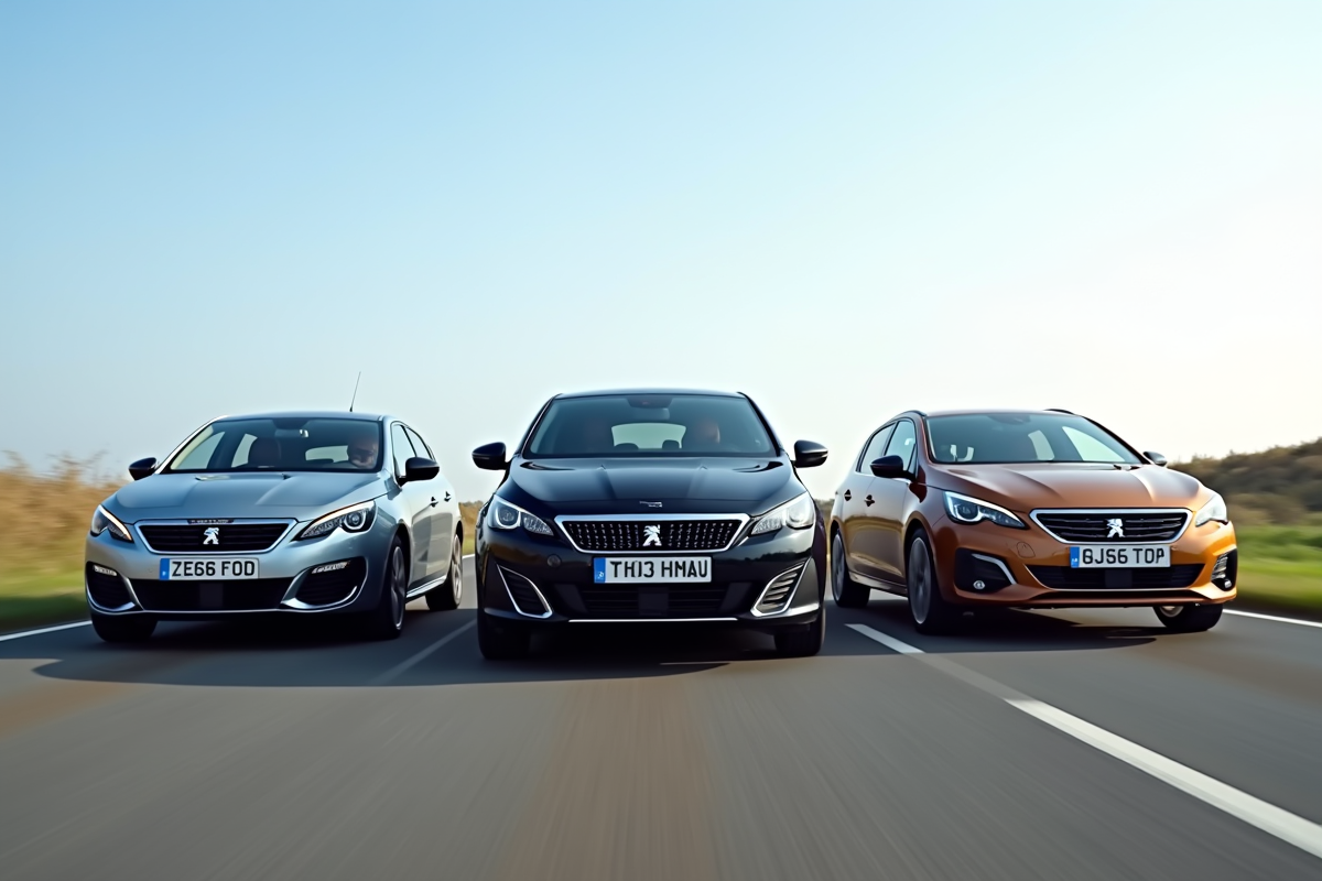 Comparatif de la Peugeot 308 GT avec d autres hatchbacks sur route